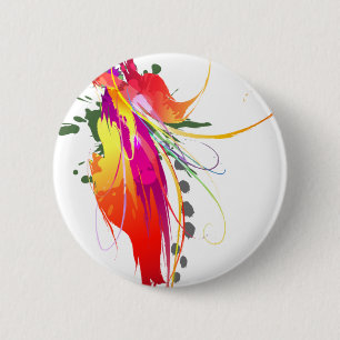 Abstracte vogel van de Spletters van Paradise Pain Ronde Button 5,7 Cm