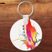 Abstracte vogel van de Spletters van Paradise Pain Sleutelhanger (Voorkant)