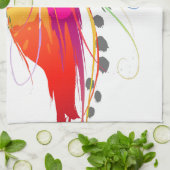 Abstracte vogel van de Spletters van Paradise Pain Theedoek (Gevouwen)