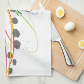 Abstracte vogel van de Spletters van Paradise Pain Theedoek (Quarter Fold)