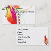 Abstracte vogel van de Spletters van Paradise Pain Visitekaartje (Voorkant / Achterkant)