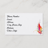 Abstracte vogel van de Spletters van Paradise Pain Visitekaartje (Achterkant)