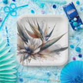 Abstracte vogel van het Paradijs Papieren Bordje (Feest)