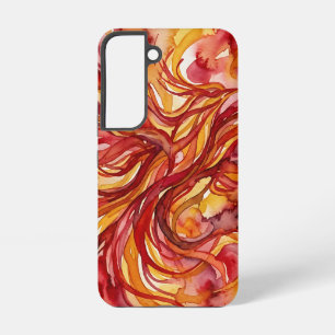 Abstracte vogel vuurrood waterverf Samsung hoezen Galaxy Hoesje