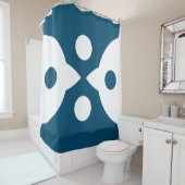 Abstracte Vogels Bold Eenvoudig Ontwerp Ocean Blue Douchegordijn (In situ)