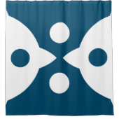 Abstracte Vogels Bold Eenvoudig Ontwerp Ocean Blue Douchegordijn (Voorkant)