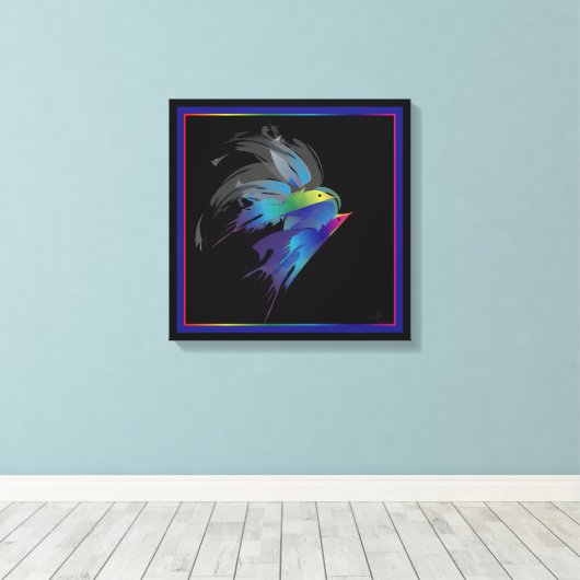 Abstracte vogels canvas afdruk (Insitu (Houten vloer))