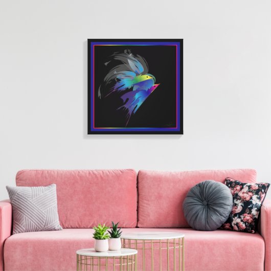 Abstracte vogels canvas afdruk (Insitu (Woonkamer))