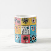 Abstracte vogels en bloesems koffiemok (Center)