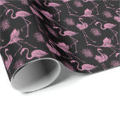 Abstracte Vogels: Monochroom Mode Patroon Cadeaupapier (Rol Hoek)