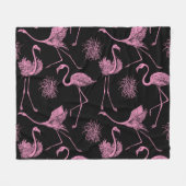 Abstracte Vogels: Monochroom Mode Patroon Fleece Deken (Voorkant (Horizontaal))