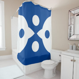 Abstracte Vogels Vet Eenvoudig Ontwerp Diep Blauw Douchegordijn