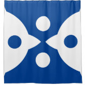 Abstracte Vogels Vet Eenvoudig Ontwerp Diep Blauw Douchegordijn (Voorkant)