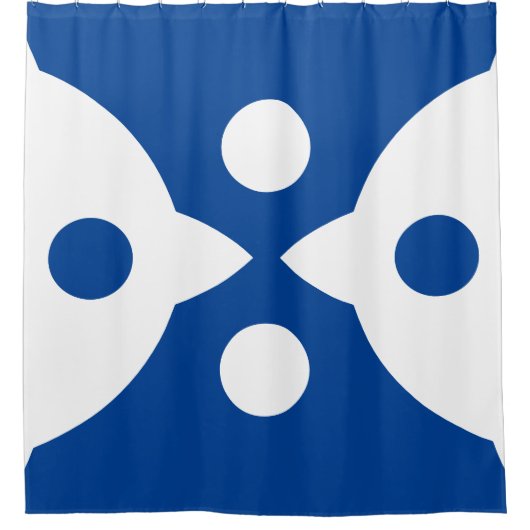 Abstracte Vogels Vet Eenvoudig Ontwerp Diep Blauw Douchegordijn (Voorkant)