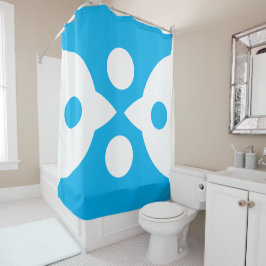 Abstracte Vogels Vet Eenvoudig Ontwerp Hemelsblauw Douchegordijn