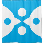 Abstracte Vogels Vet Eenvoudig Ontwerp Hemelsblauw Douchegordijn (Voorkant)