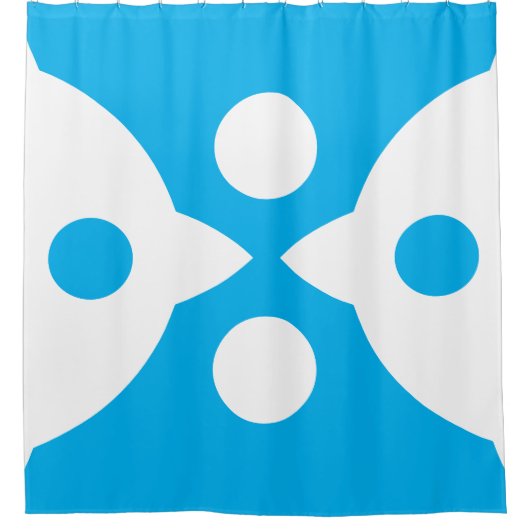 Abstracte Vogels Vet Eenvoudig Ontwerp Hemelsblauw Douchegordijn (Voorkant)