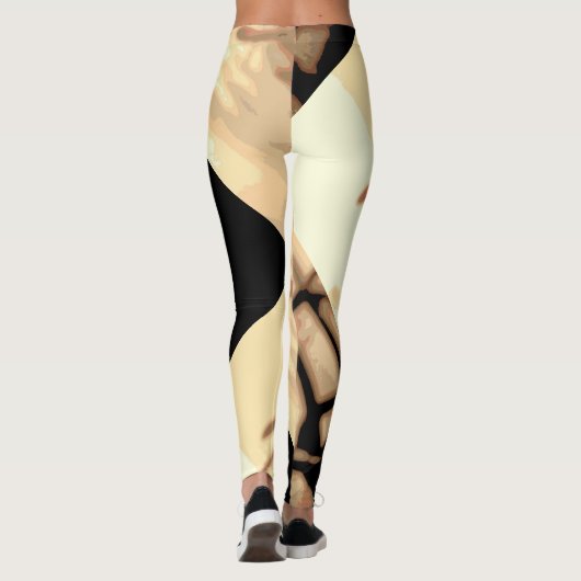 abstracte vogelschaduwen leggings (Achterkant)