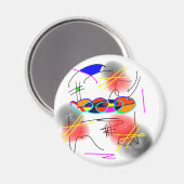 abstracte vogelsoorten magneet (Voorkant / Achterkant)