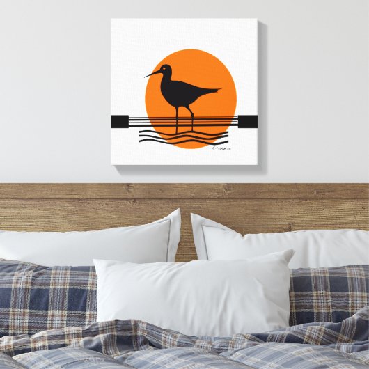 Abstracte Vogelzonsondergang Canvas Afdruk (Insitu (Slaapkamer))