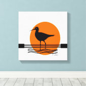 Abstracte Vogelzonsondergang Canvas Afdruk (Insitu (Houten vloer))