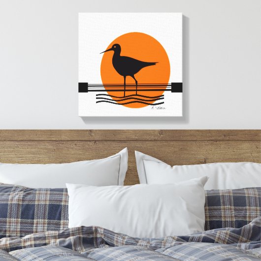 Abstracte Vogelzonsondergang Canvas Afdruk (Insitu (Slaapkamer))