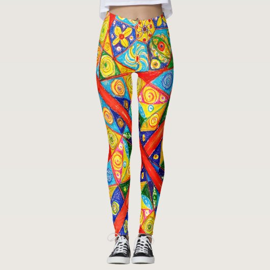 Abstracte volgorde leggings (Voorkant)