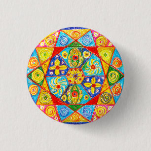 Abstracte volgorde ronde button 3,2 cm