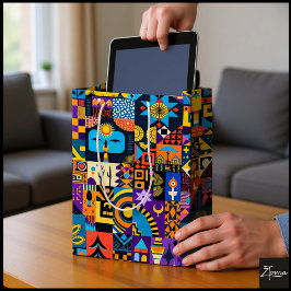Abstracte Volkskunst Geometrische Quilt Mozaïek Medium Cadeauzakje