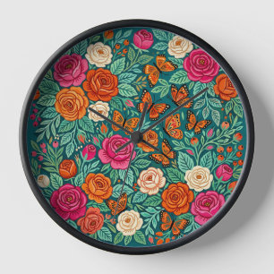 Abstracte Volkskunst Rozen Vlinders Kunst Klokken