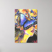 Abstracte Voman Portret Butterflies Art Canvas Afdruk (Voorkant)