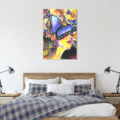 Abstracte Voman Portret Butterflies Art Canvas Afdruk (Insitu (Slaapkamer))