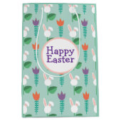 Abstracte voorjaarsbloemen medium cadeauzakje (Voorkant)