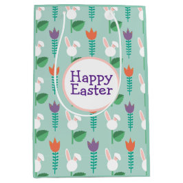 Abstracte voorjaarsbloemen medium cadeauzakje