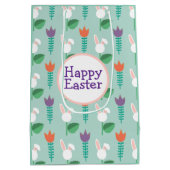 Abstracte voorjaarsbloemen medium cadeauzakje (Achterkant)