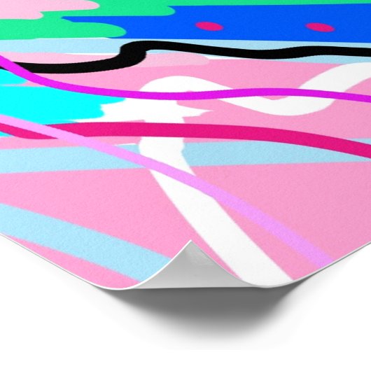 Abstracte voorjaarsliggend landschap poster (Hoek)