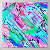 Abstracte voorjaarsliggend landschap poster (Voorkant)