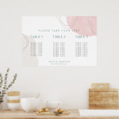 Abstracte vorm 3-tabel, kleine weduwenkaart poster (Keuken)