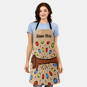 Abstracte vorm, dachshund toevoegen tekst, Apron Schort