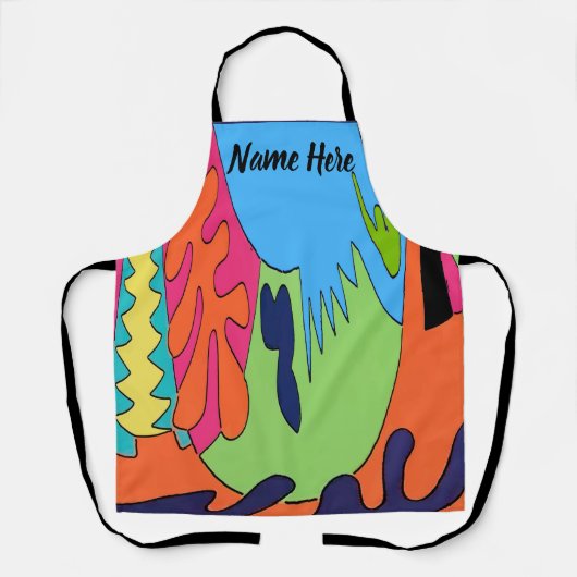 Abstracte vorm, dachshund toevoegen tekst, Schort (Voorkant)