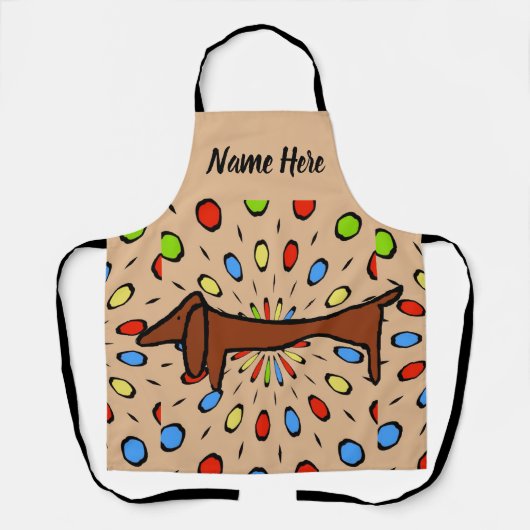 Abstracte vorm, dachshund toevoegen tekst, Schort (Voorkant)