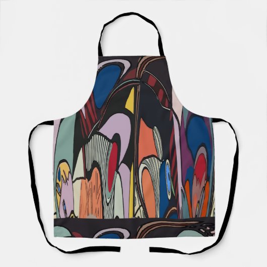 Abstracte vorm, dachshund toevoegen tekst, Schort (Voorkant)