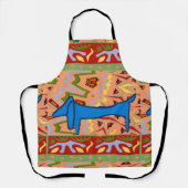 Abstracte vorm, dachshund toevoegen tekst, Schort (Voorkant)