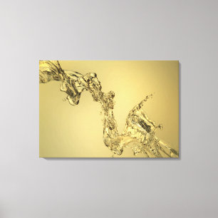 Abstracte vorm gevormd door aftappen van water canvas afdruk
