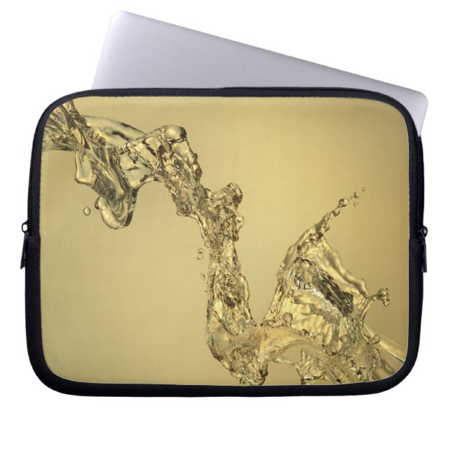 Abstracte vorm gevormd door aftappen van water laptop sleeve (Voorkant)