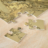 Abstracte vorm gevormd door aftappen van water legpuzzel (Zijkant)