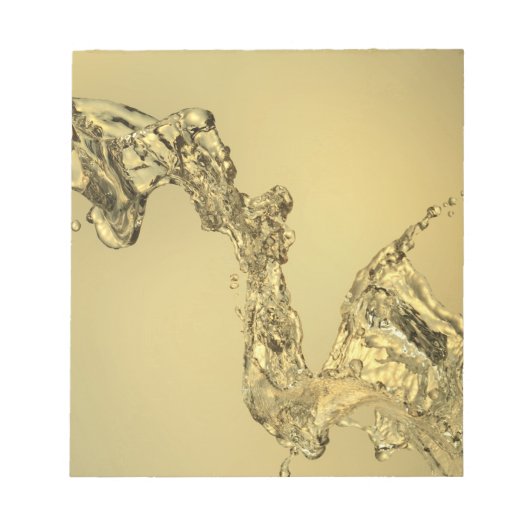 Abstracte vorm gevormd door aftappen van water notitieblok (Voorkant)