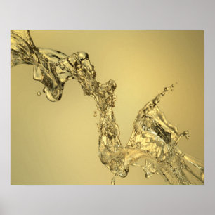 Abstracte vorm gevormd door aftappen van water poster