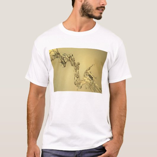 Abstracte vorm gevormd door aftappen van water t-shirt (Voorkant)
