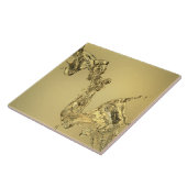 Abstracte vorm gevormd door aftappen van water tegeltje (Zijkant)